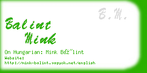 balint mink business card